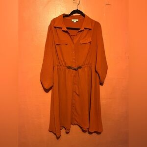 Universal Thread Terracotta Long Sleeve Dress